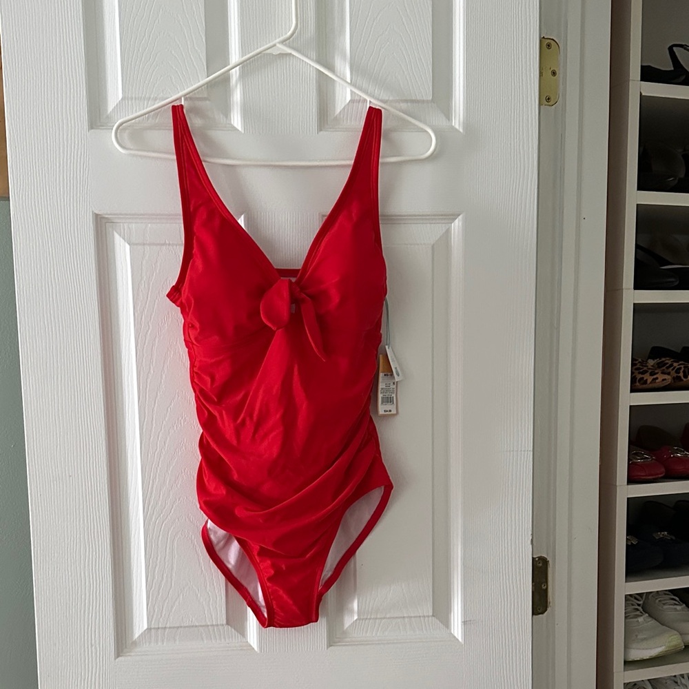 Kona Sol Vibrant Red/Orange One Piece Swimsuit
